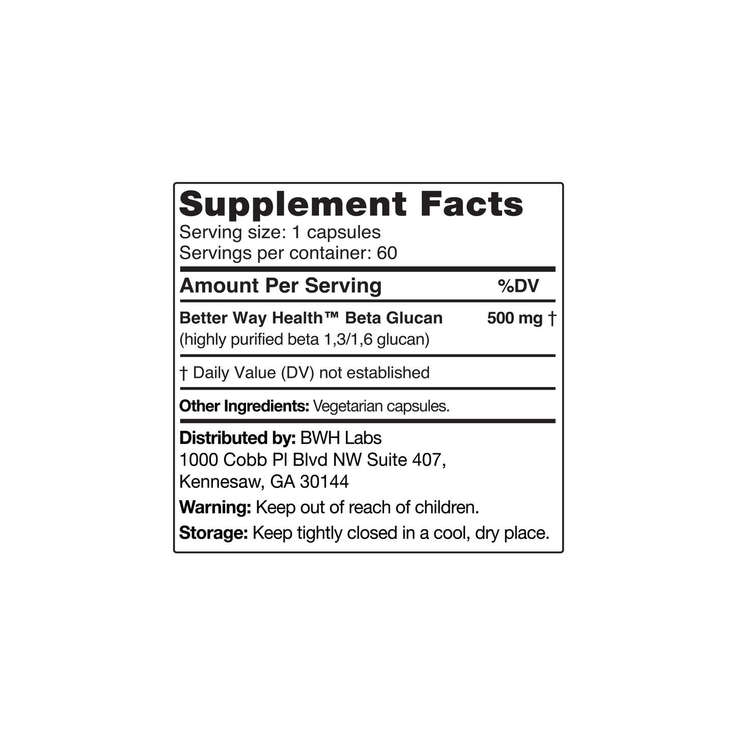 Beta Glucan HP 500mg PURE Professional